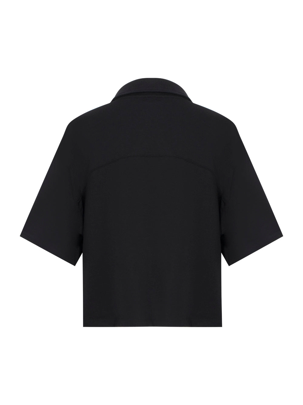 Short Sleeve Johnny Collar Pullover (Black)