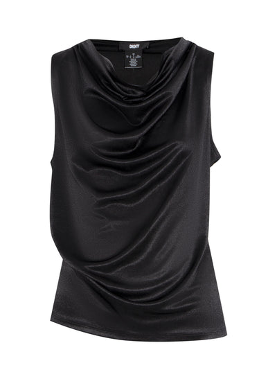Sleeveless Drape Top (Black)