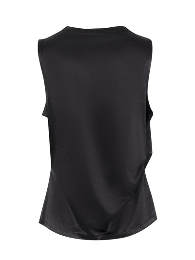 Sleeveless Drape Top (Black)