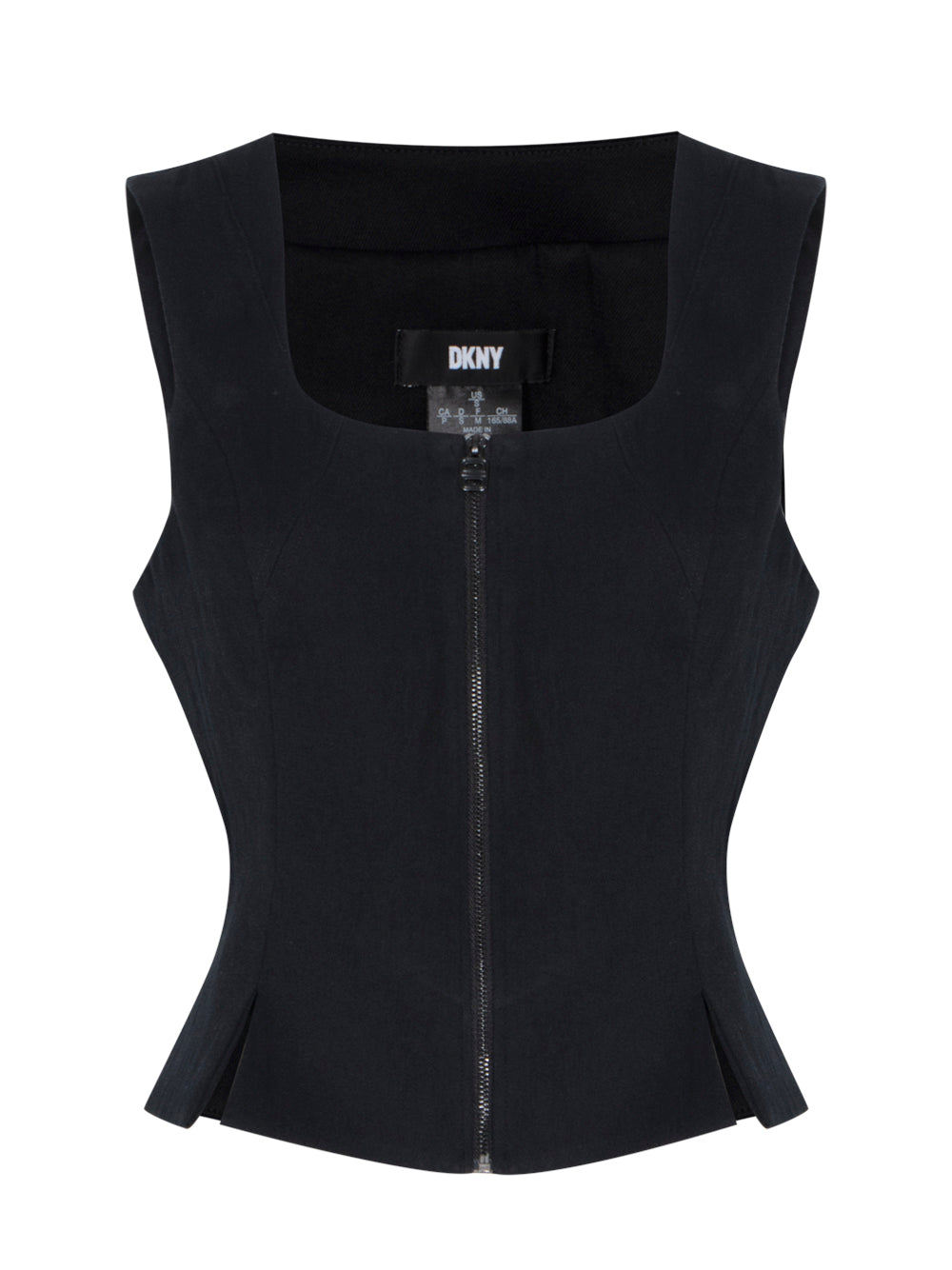 Sleeveless Zip Front Corset (Black)