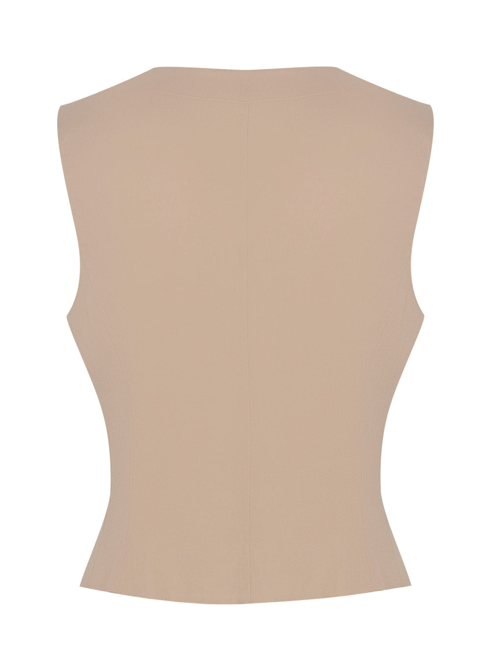 Sleeveless Zip Front Corset (Sandalwood)