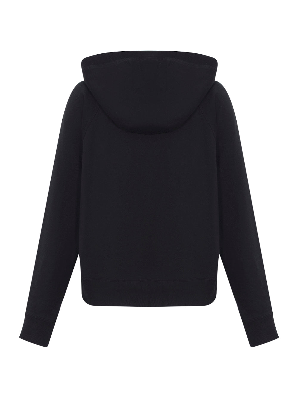 Solid Full Zip Hoodie With Logo (Black)