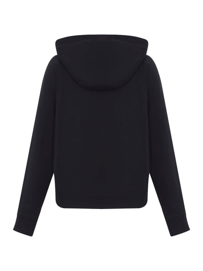 Solid Full Zip Hoodie With Logo (Black)