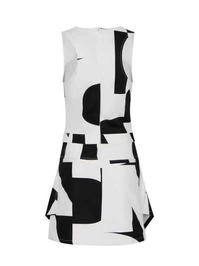 Mini Dress With Giant Cut DKNY Logo (White/Midnight)
