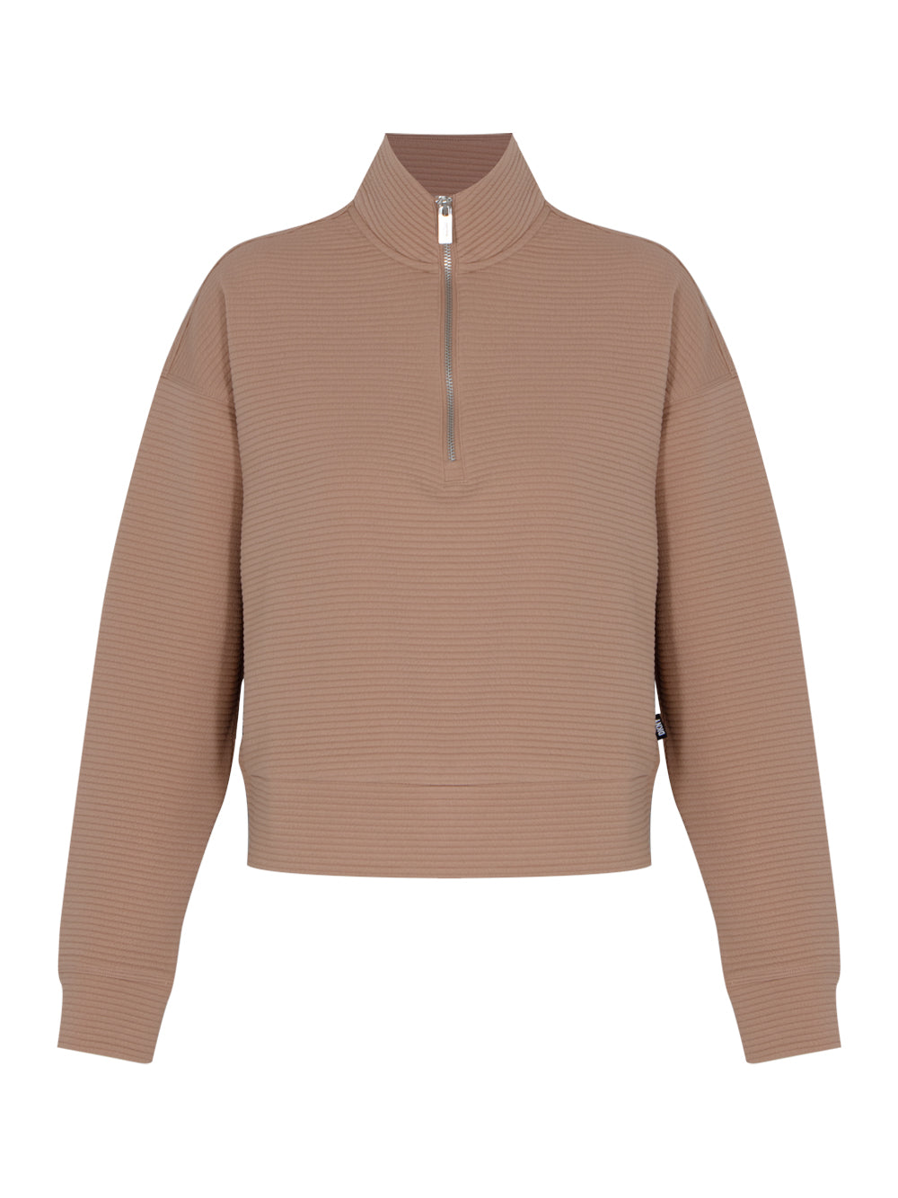 Tech Ottoman Half Zip Funnel Neck Pullover (Praline)