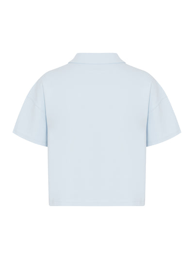 Tech Pique Short Sleeve Cropped Polo (Skyway)