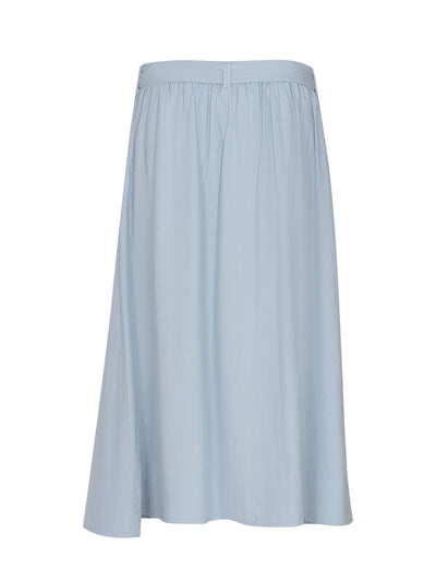 Trapunto Midi Skirt With Self Belt (Celestial Blue)