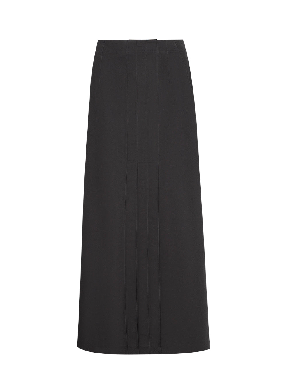 Twill Long Skirt (Black)