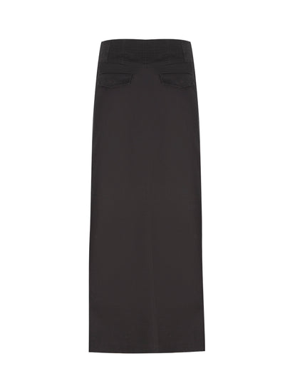 Twill Long Skirt (Black)