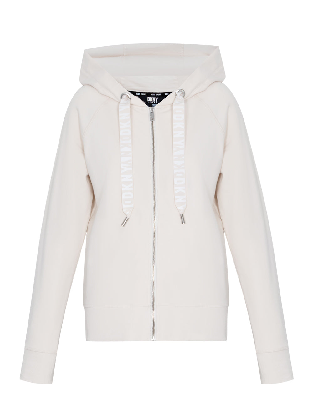 Two Tone Logo Drawcord Zip Hoodie (Sand/Sand)