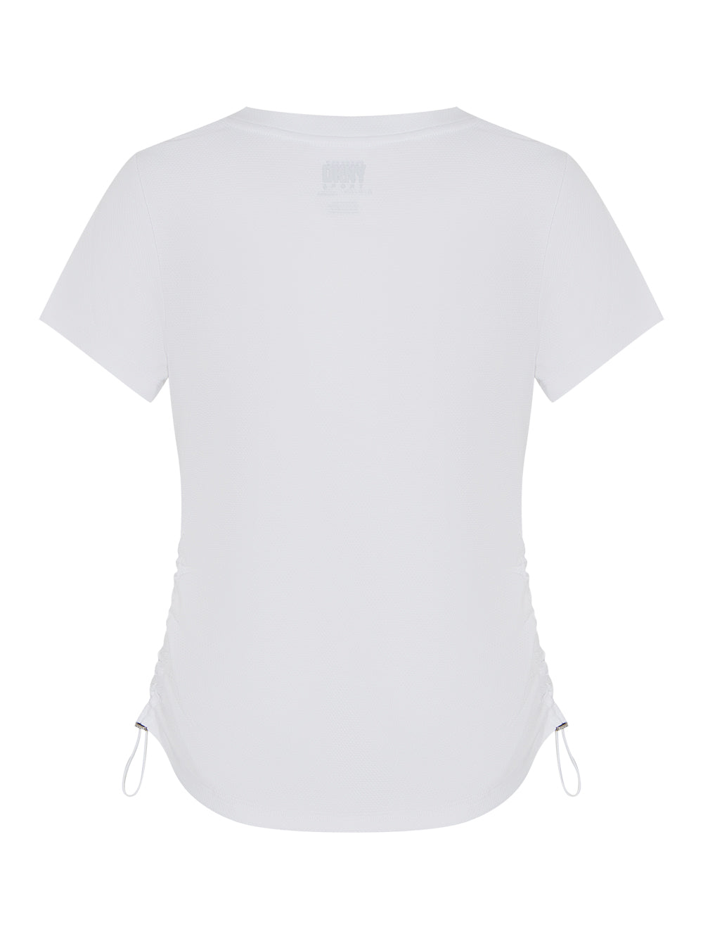 V-Neck Tech Tee With Ruched Side Seams (White)