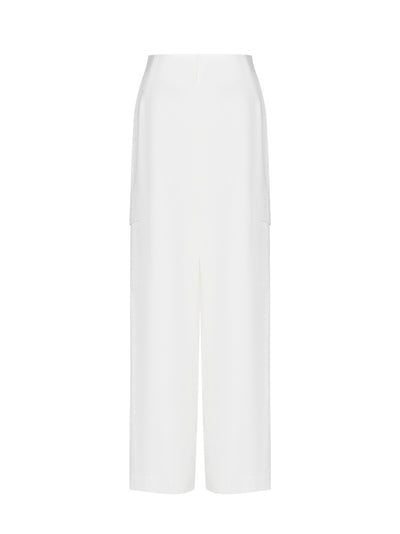 Wide Leg Cargo Trouser (Ivory)
