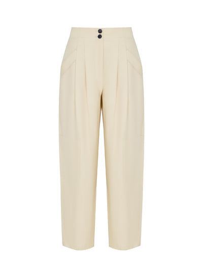 Wide Leg Pant With Pockets (Oat)