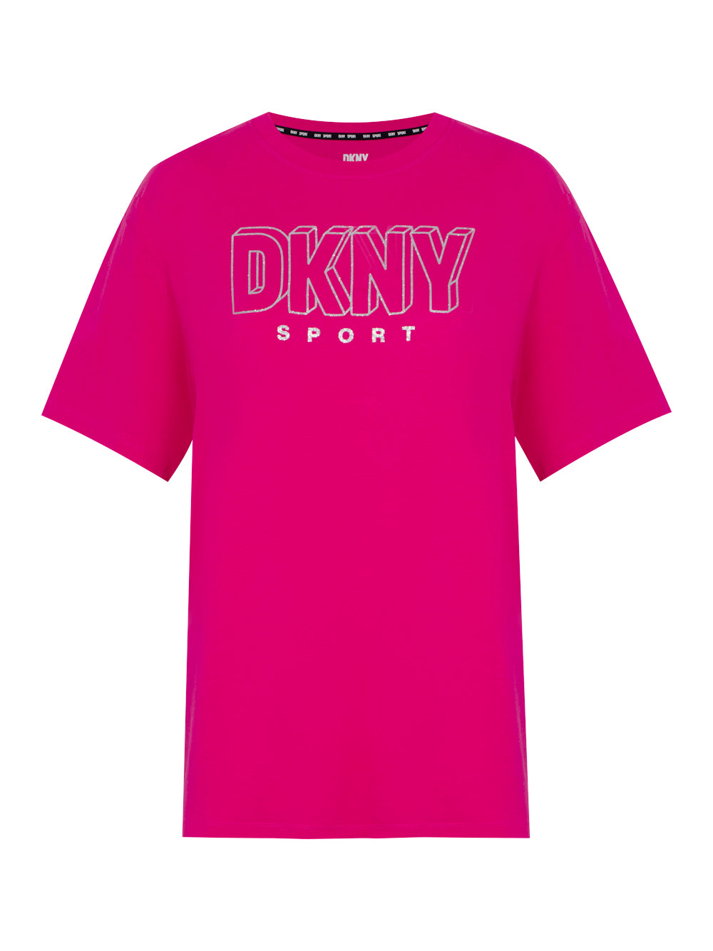 3D Glitter Outline Logo Legging Tee Peacock (Pink/Silver)