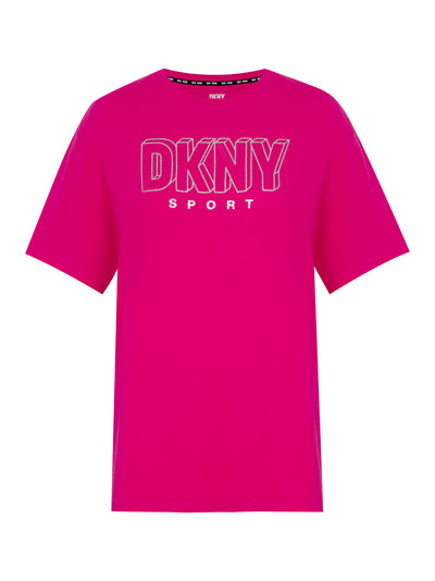 3D Glitter Outline Logo Legging Tee Peacock (Pink/Silver)