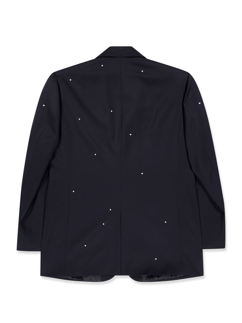 Pearl Embellished Single Breast Blazer Dark Navy