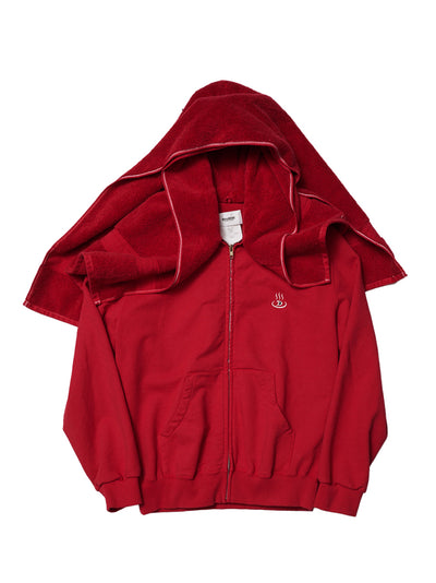 Onsen Towel Hoodie Jacket (Red)