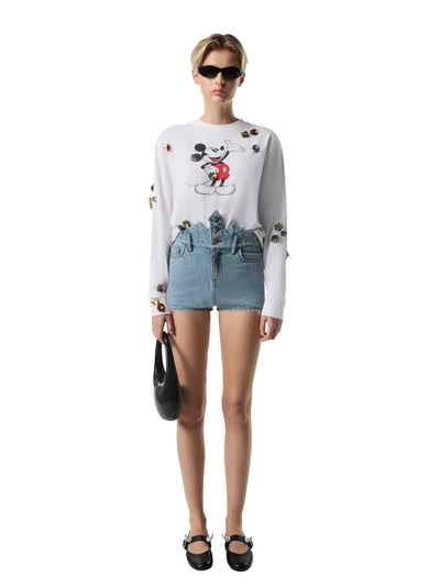 Disney X Coperni Crown Denim Short Blue