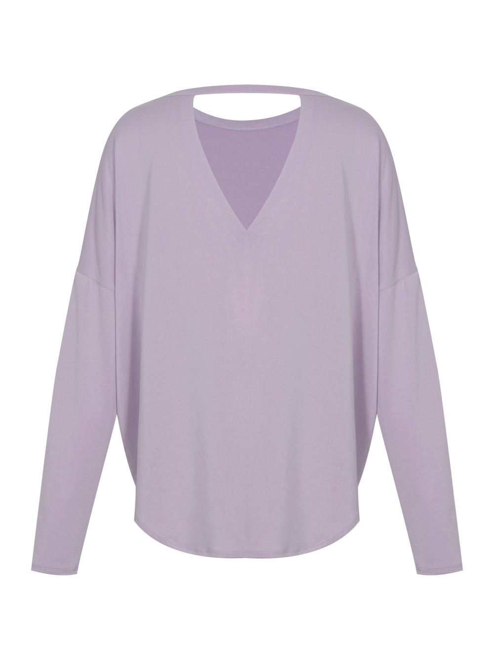 Oversized Long Sleeve Top With Open Back (Lavender)