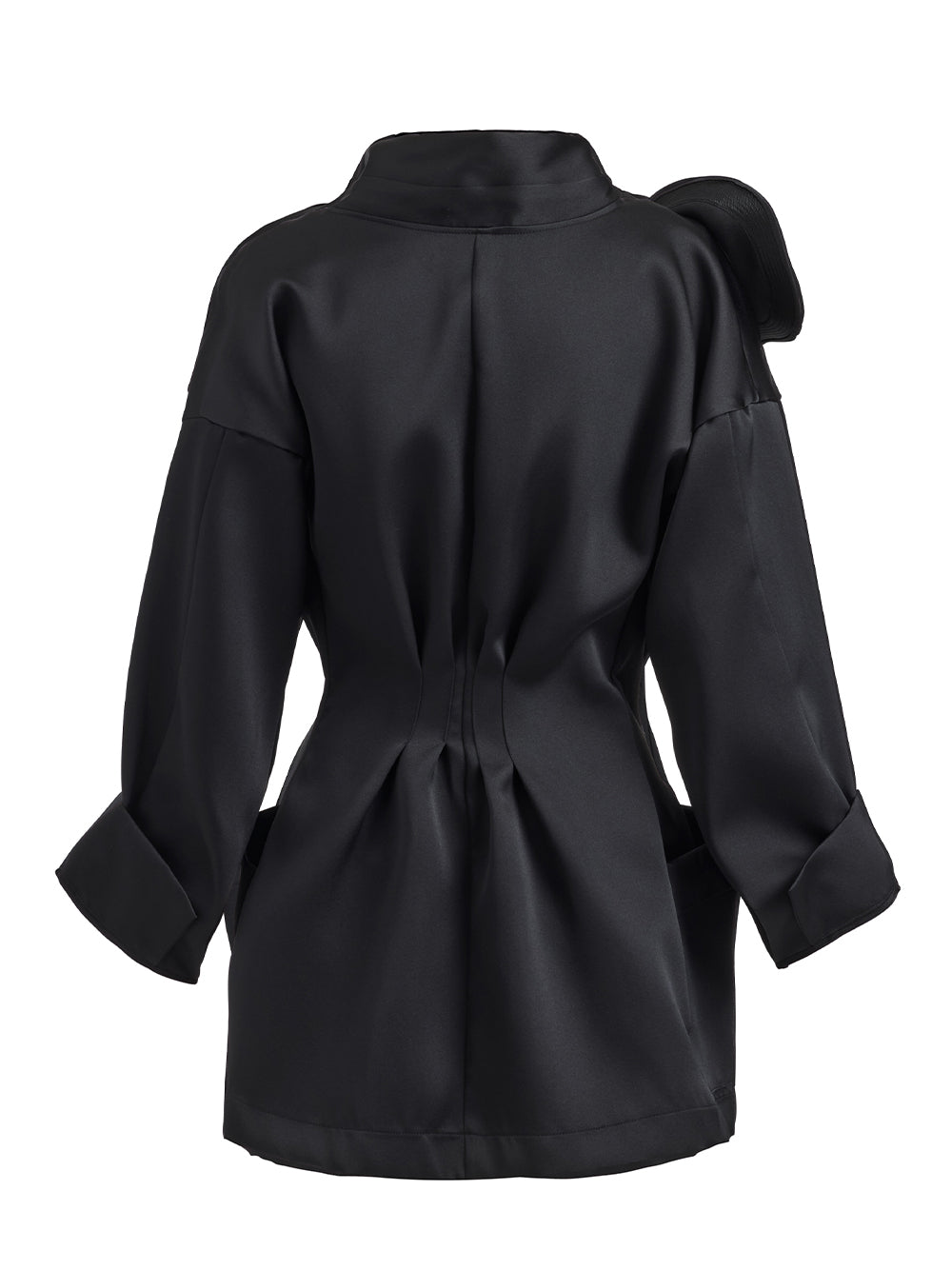 Lotus Shirt Dress Black Sateen