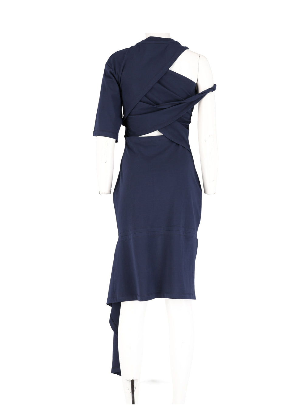 Crossing Drape Tshirt Dress Navy