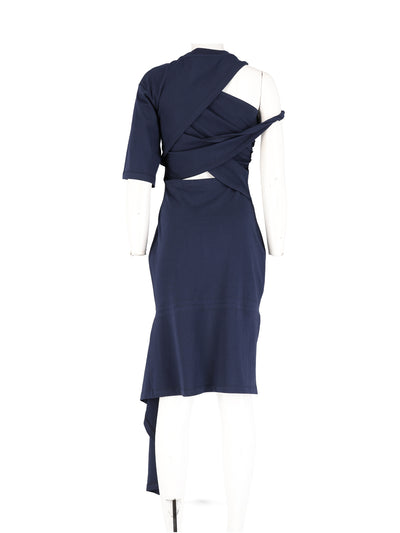 Crossing Drape Tshirt Dress Navy