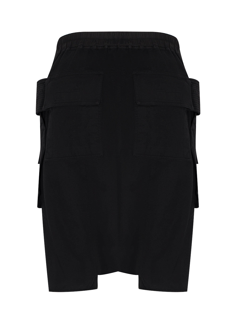 Coated Fringed Bermuda Shorts (Black)