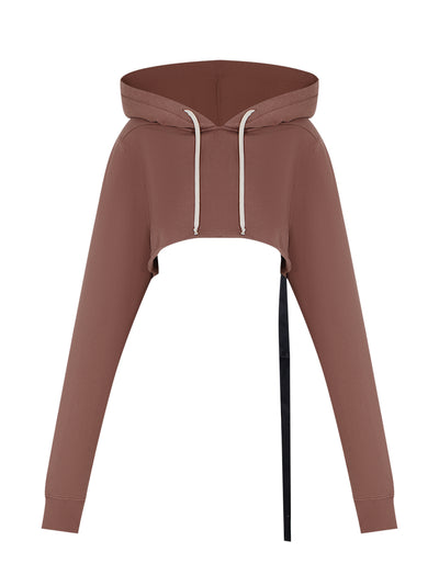 Cropped Hoodie Jersey Cotton Terra