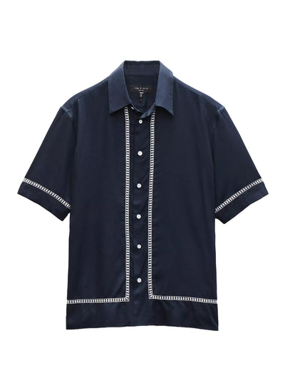 Dalton Embroidered Shirt (Blue Ezra Stripe)
