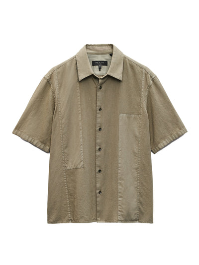 Dalton Patchwork Shirt (Burnt Olive)