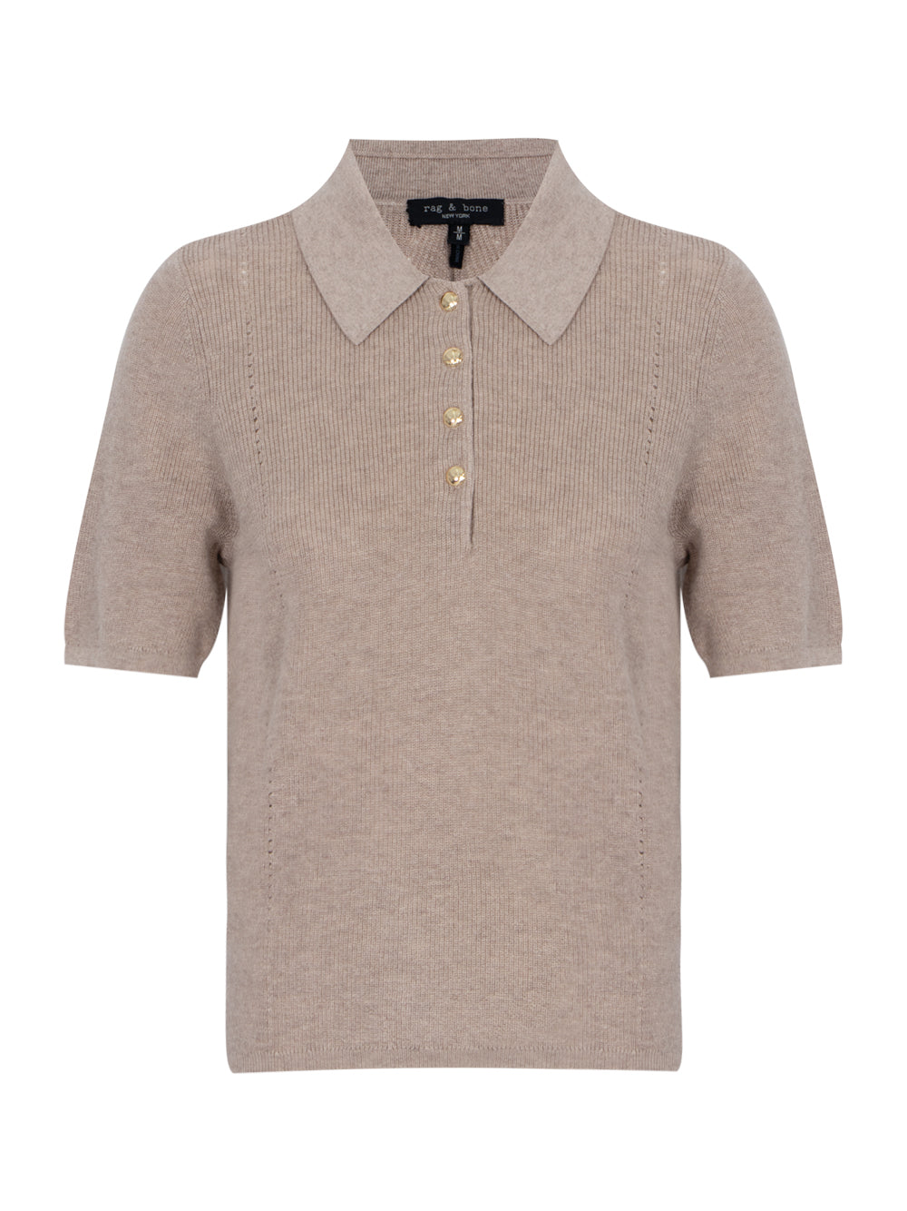 Darcey Cotton Cash Short Sleeve Polo (Dark Taupe)