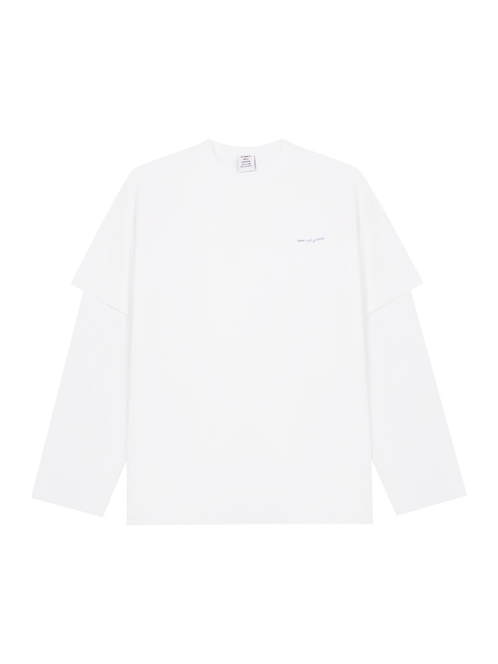 Date Me Please Layered Longsleeve T-Shirt (White)