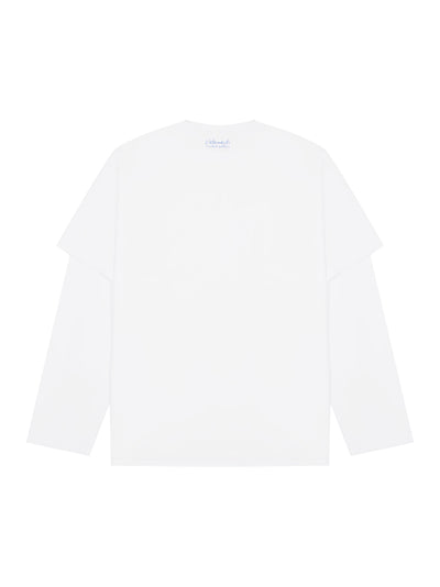 Date Me Please Layered Longsleeve T-Shirt (White)