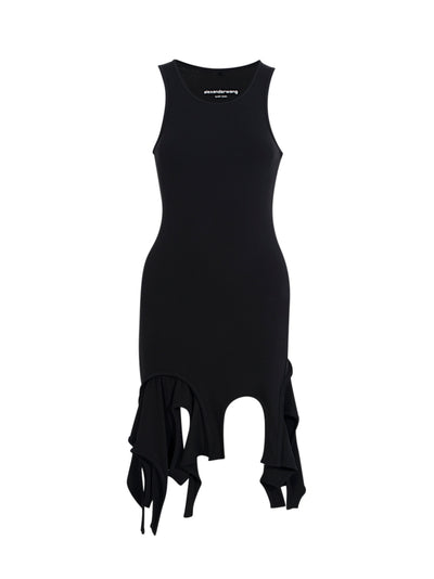 Deconstructed Mini Tank Dress (Black)