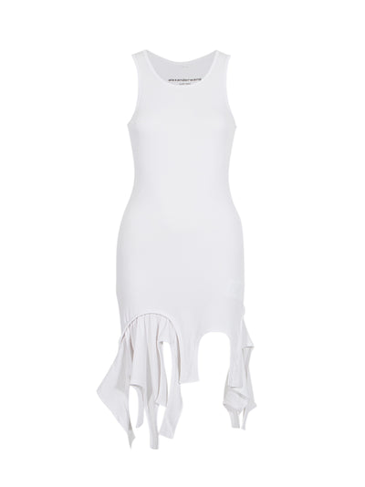 Deconstructed Mini Tank Dress (White)