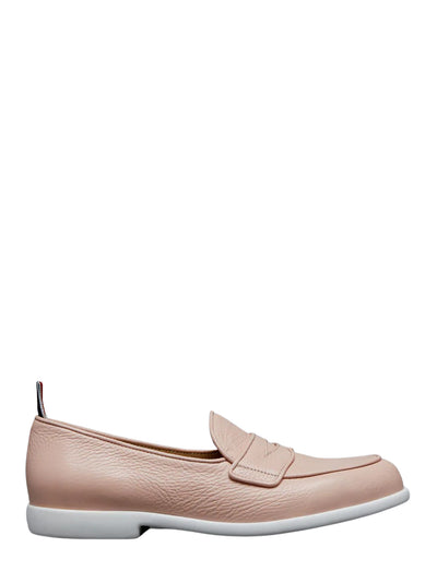 Deerskin Leather Varsity Loafer (Light Pink)