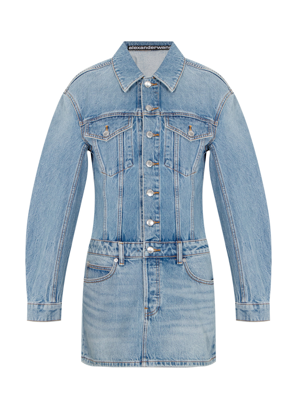 Denim Mini Dress (Vintage Light Indigo)