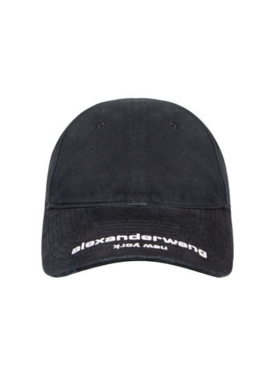 Distressed Baseball Cap (Washed Black)