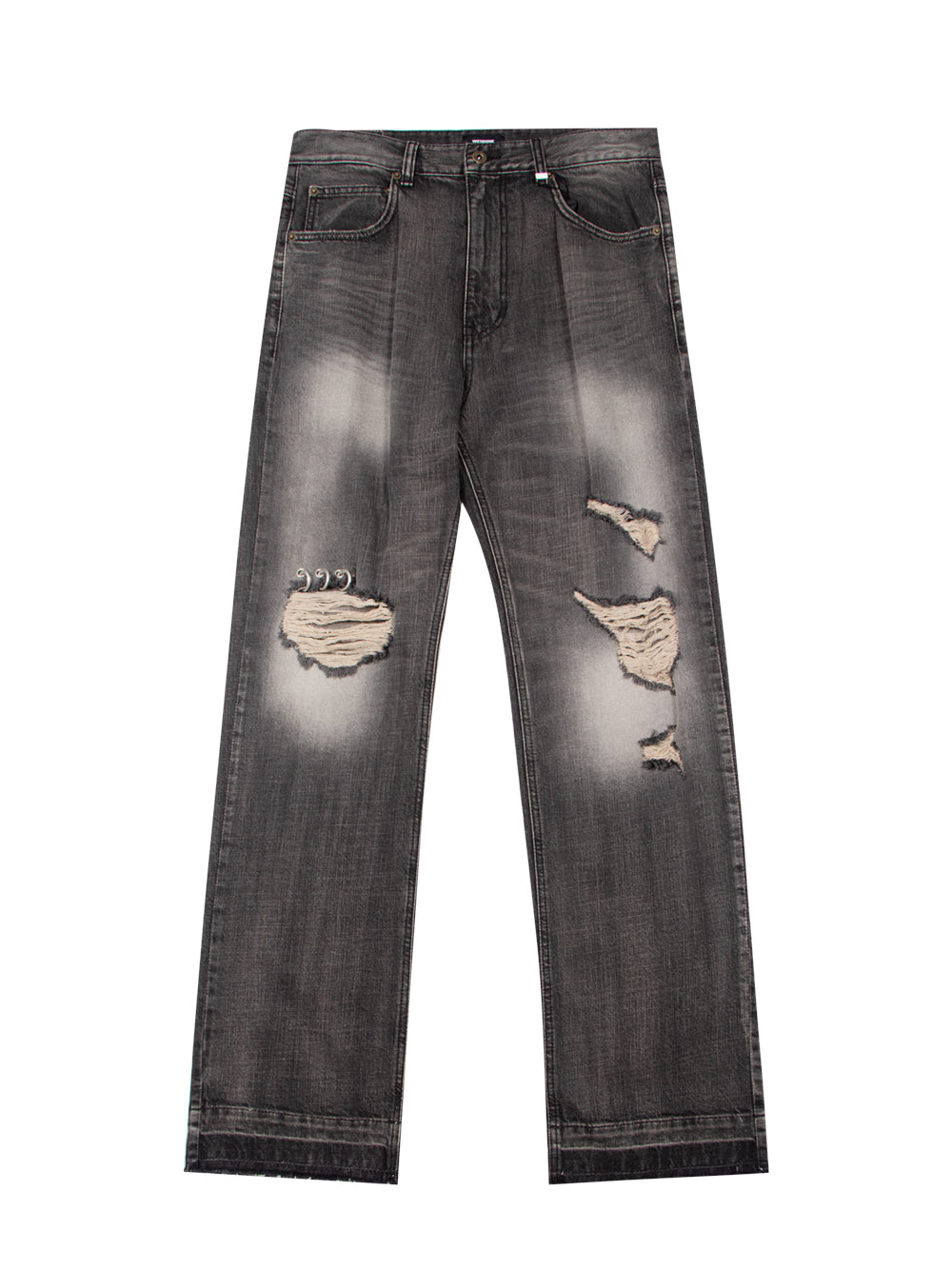 Distressed Denim Pants (Black)