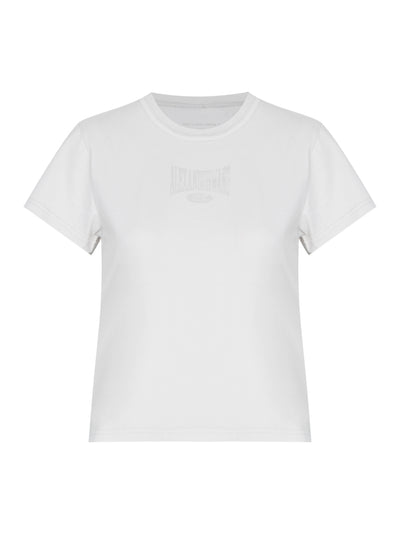 Distressed Logo Shrunken Tee (Dirty White)