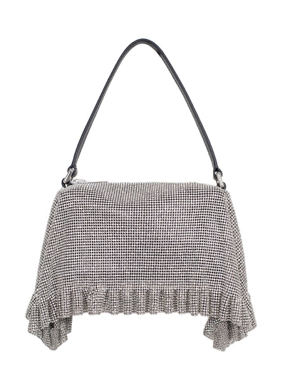 Divina Pochette Crystal Mesh (White)