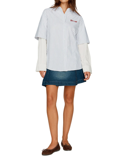 Double Layered Button Shirt (Off-White)