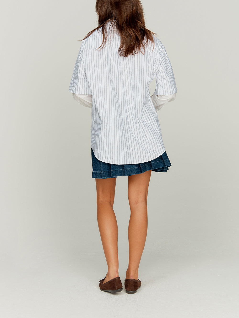 Double Layered Button Shirt (Off-White)