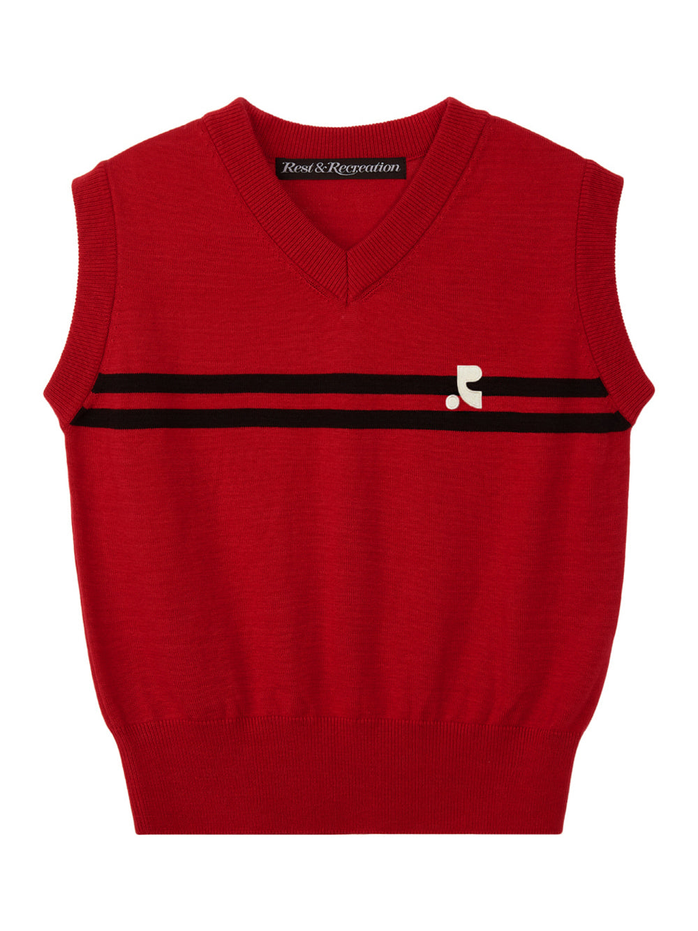 Double Line Knit Vest (Red)