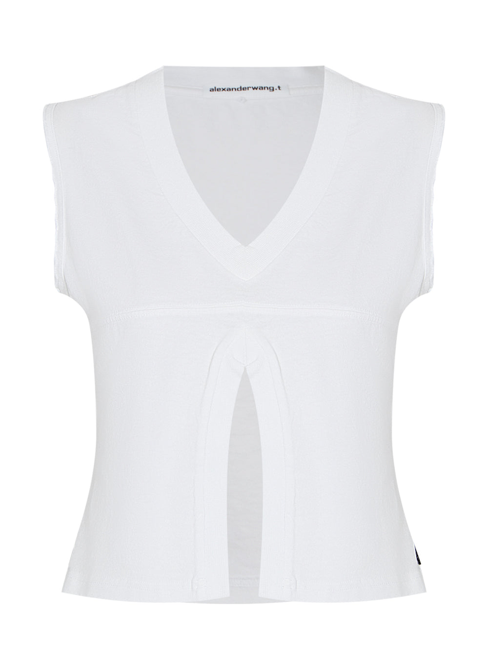 Double V-Neck Tank Top (Vintage White)