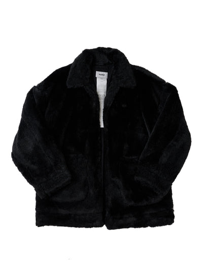Panda-Motif Faux-Fur Jacket (Black)