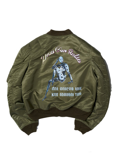 Robot Shoulder Bomber Jacket (Khaki)
