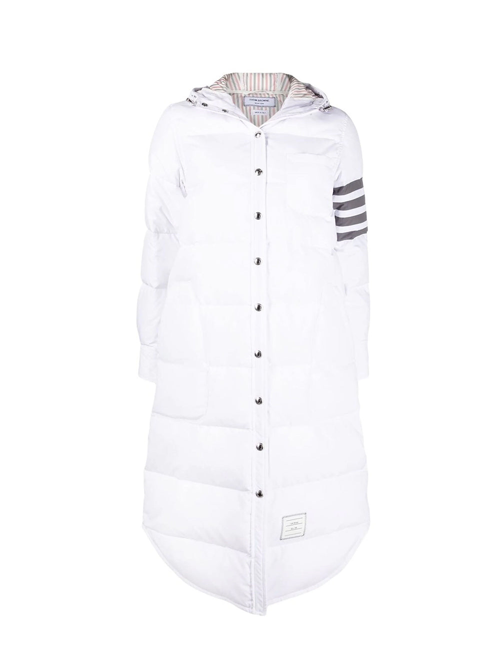 Downfilled Ripstop 4-Bar Hooded Shirtdress (White)