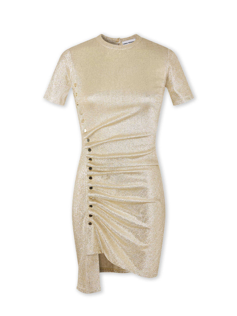 Drapé Pression Mini Dress (Gold/Silver)