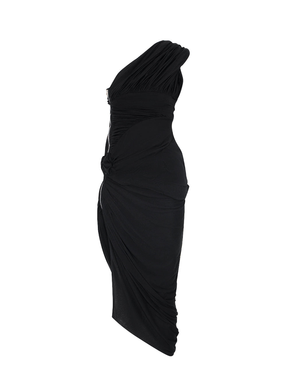 Draped Midi Dress (Black)